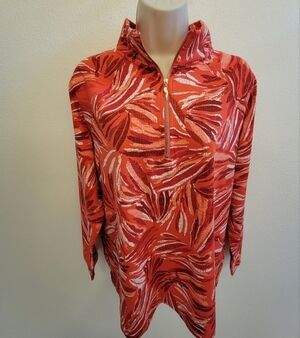 Pappagallo Mock Neck Top with Zipperfront